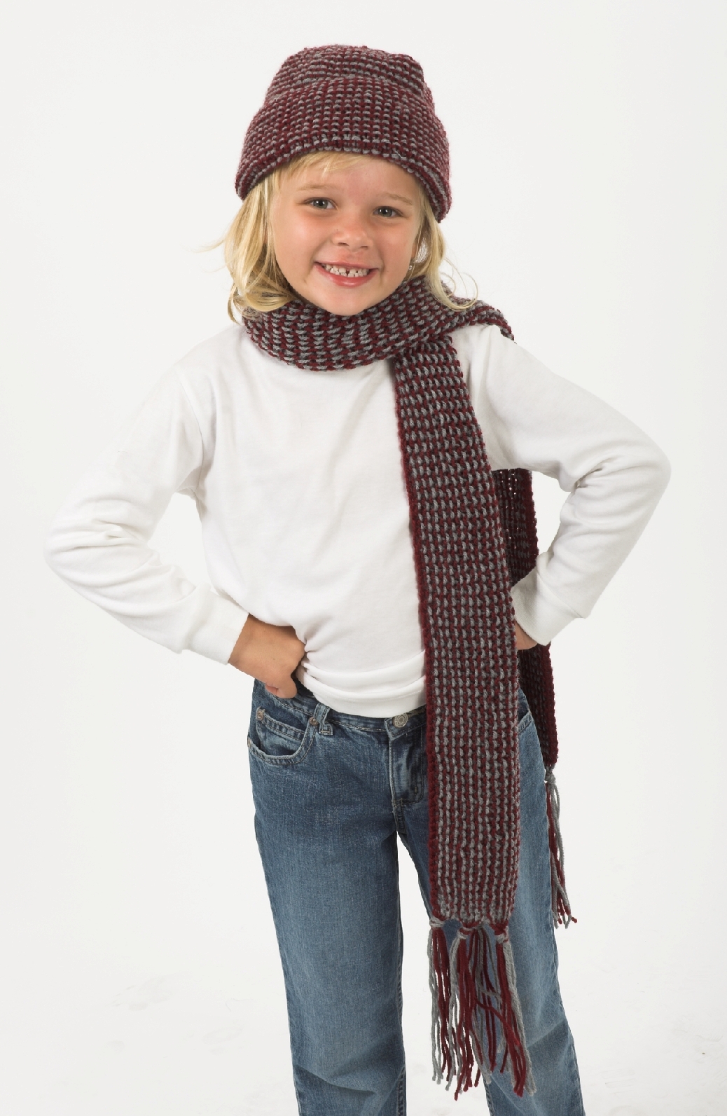 Side to Side Hat and Scarf Pattern #F216